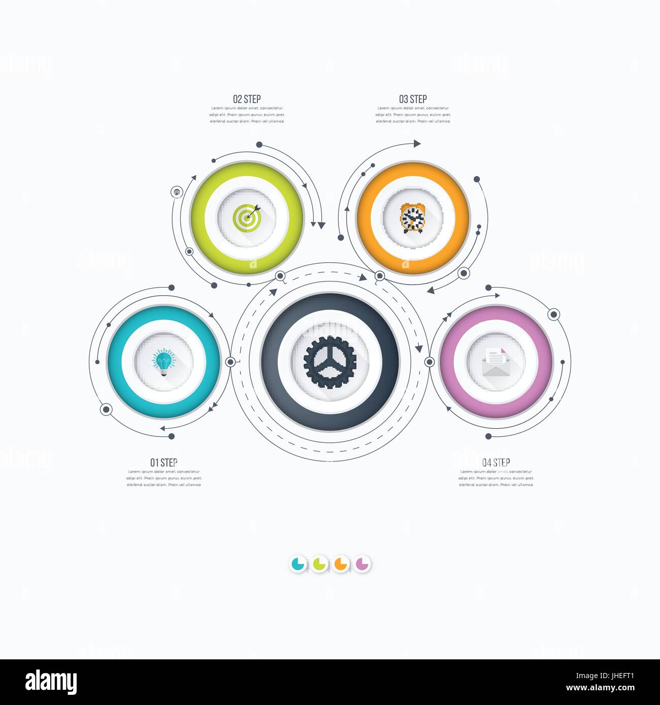 Infographics template four options with circle Stock Vector Image & Art ...