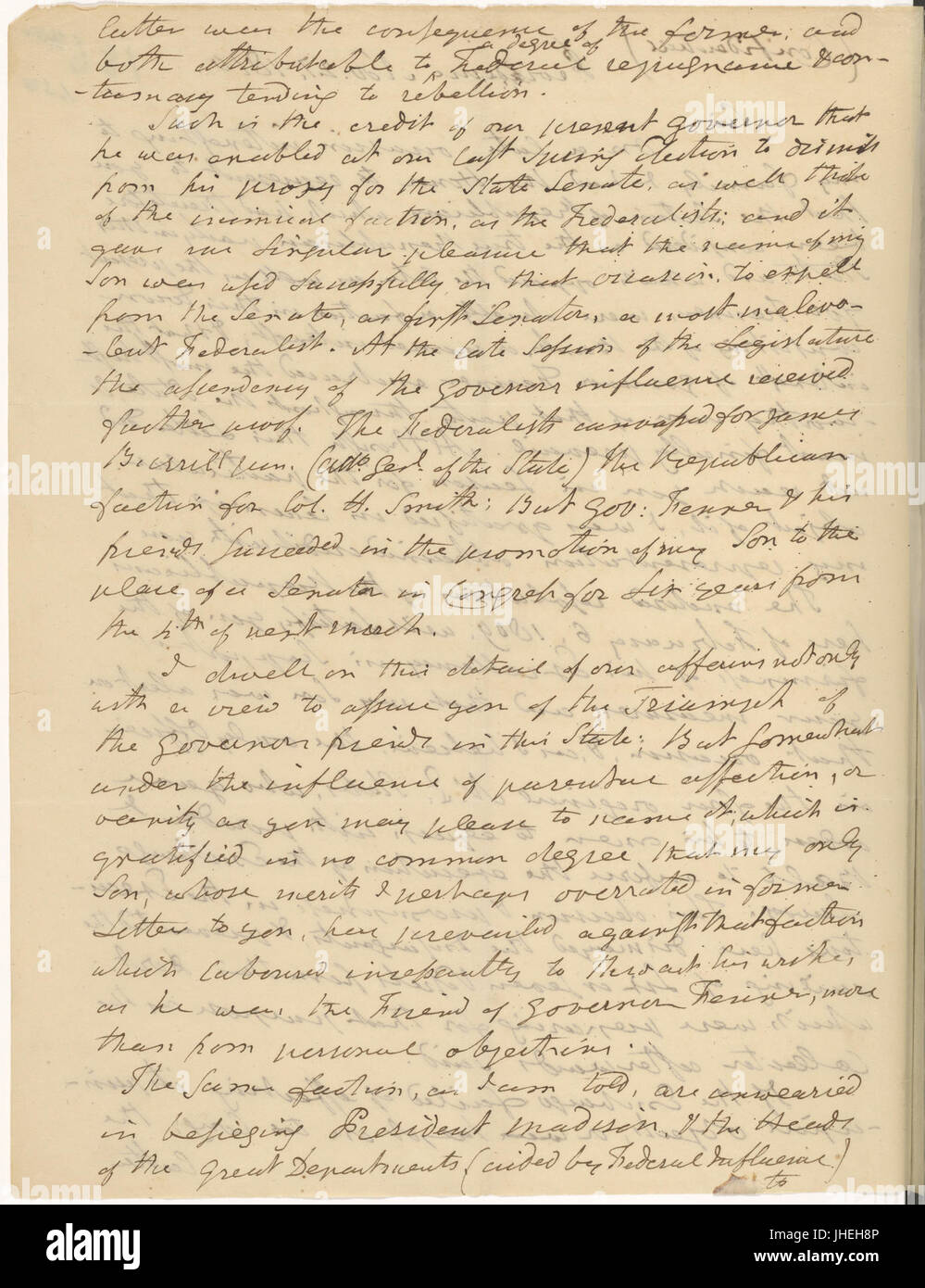 Letter from David Howell to Thomas Jefferson (NYPL b11904004-5215596) Stock Photo