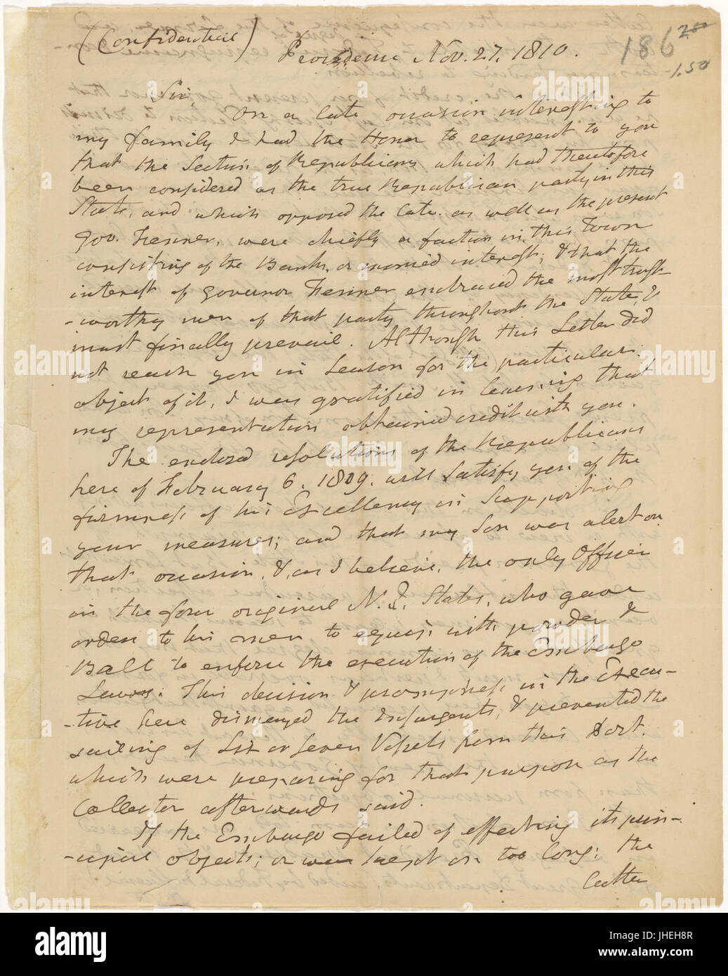 Letter from David Howell to Thomas Jefferson (NYPL b11904004-5215595) Stock Photo