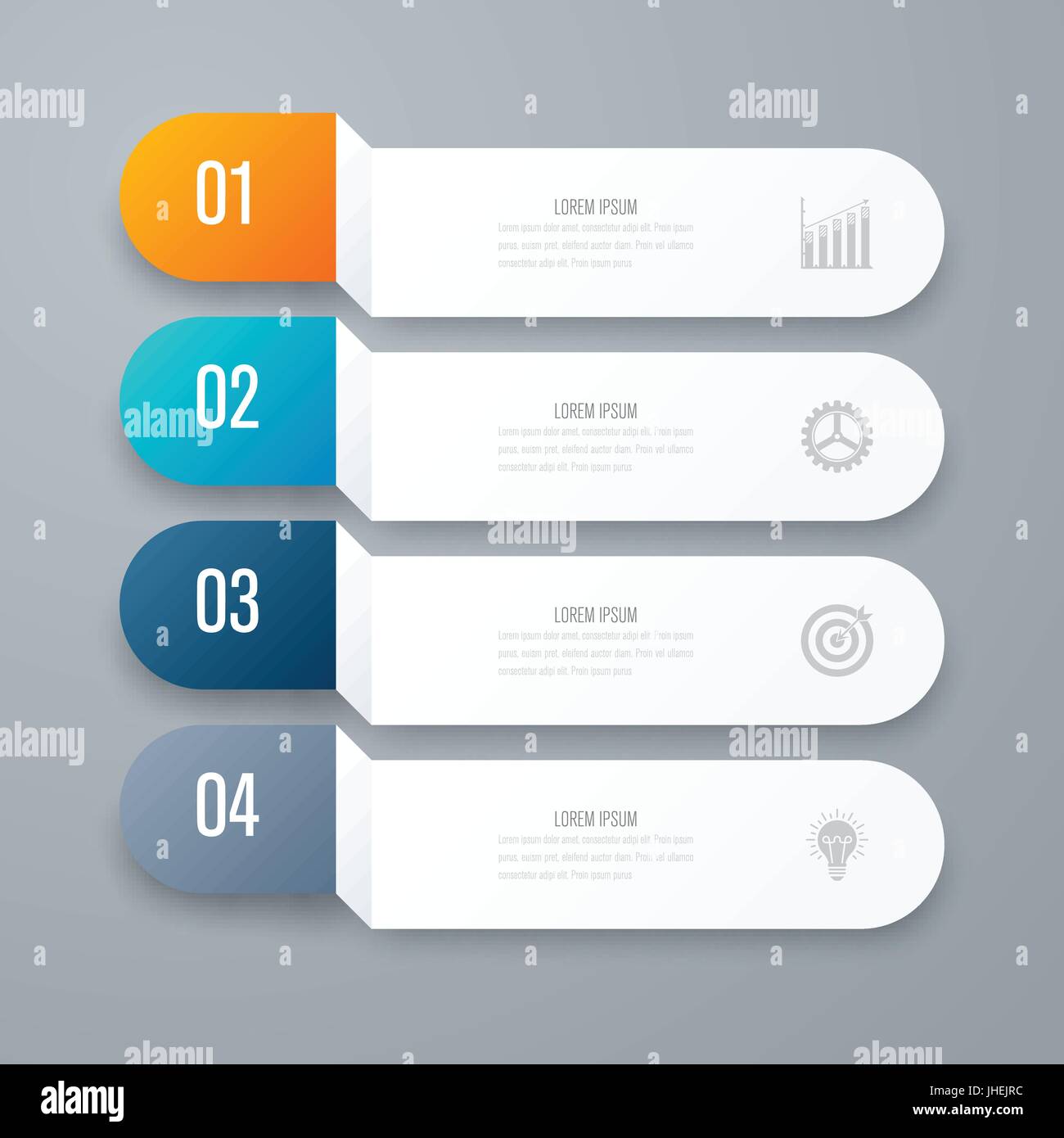 Business infographics template 4 steps with square Stock Vector Image ...