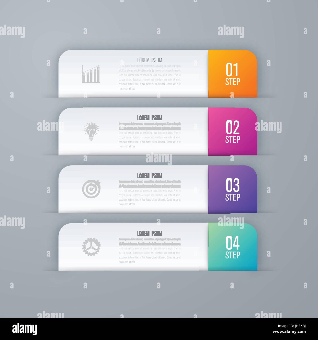Business infographics template 4 steps with square Stock Vector Image ...