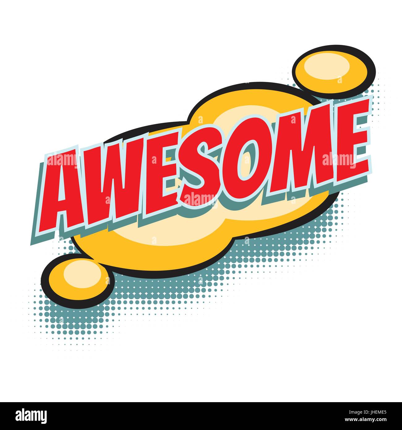 awesome comic word Stock Vector