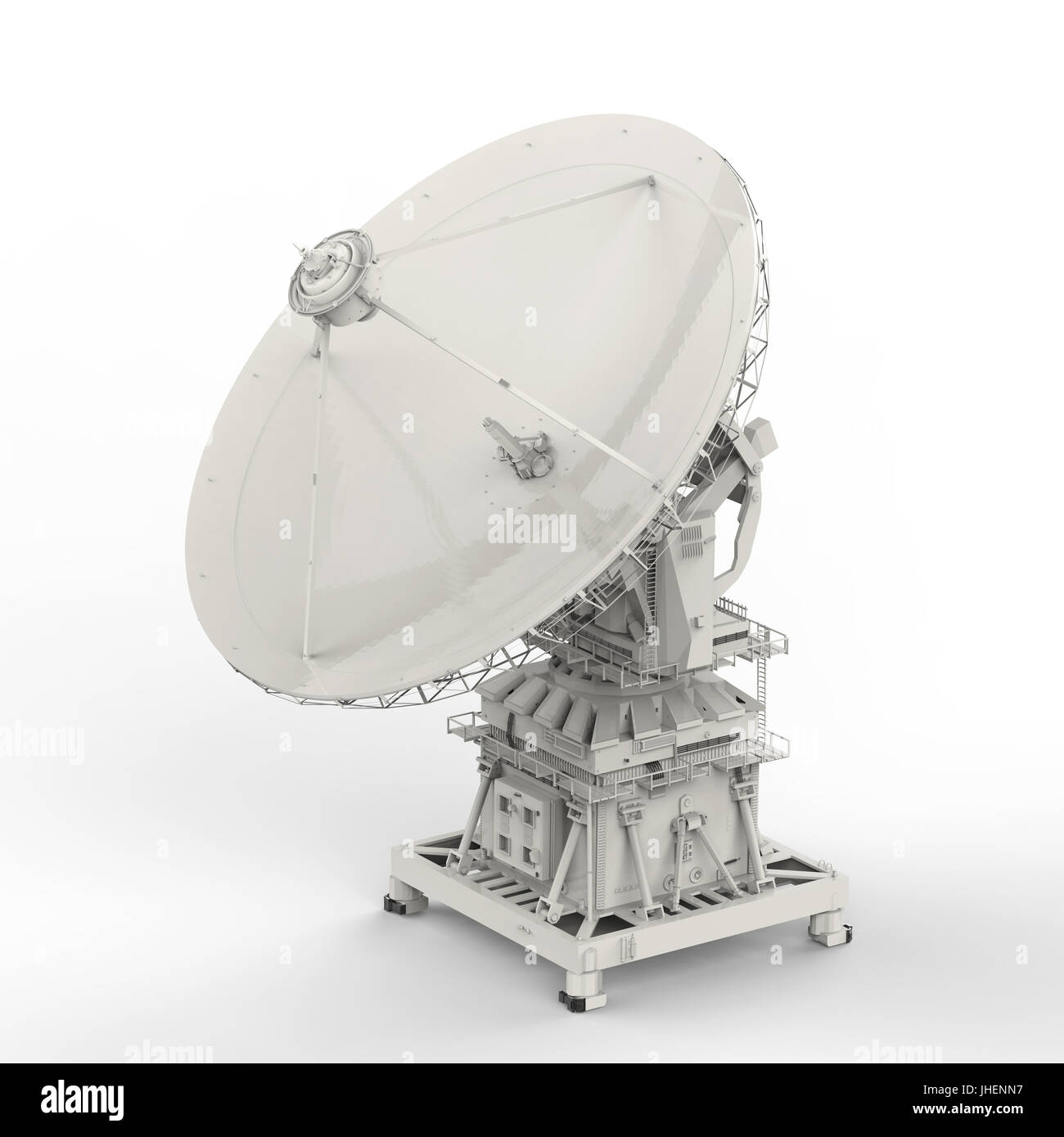 3d rendering satellite dish on white background Stock Photo - Alamy