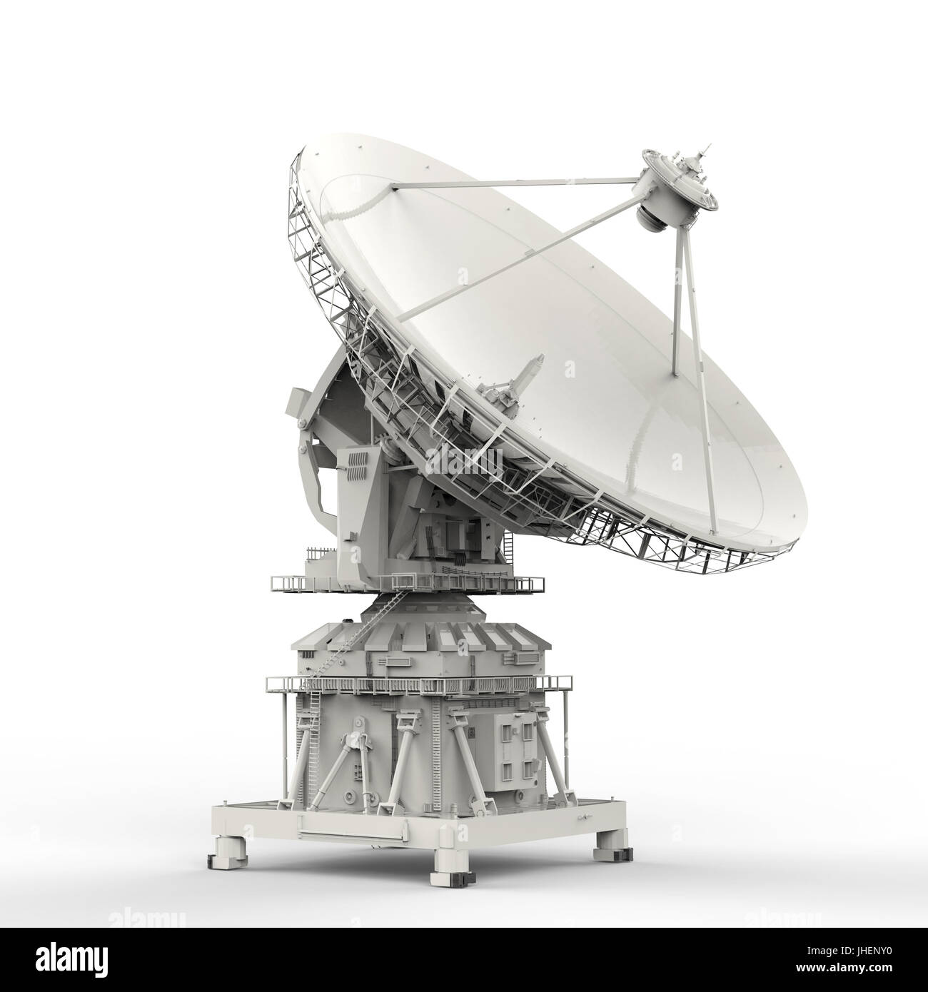 3d rendering satellite dish on white background Stock Photo - Alamy