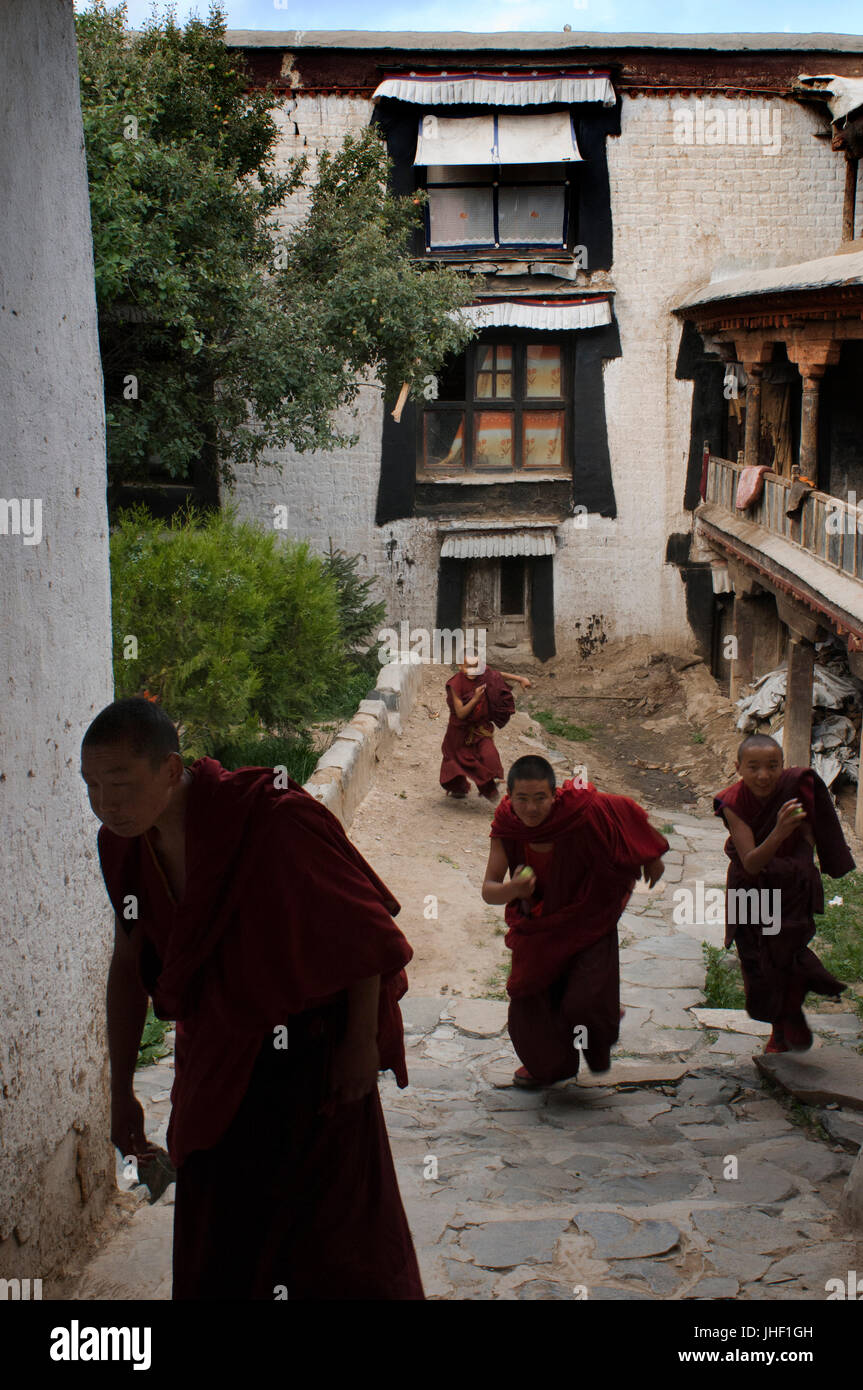 Houses of the Monks inside Tashilumpo Monastery at Shigatse, Tibet