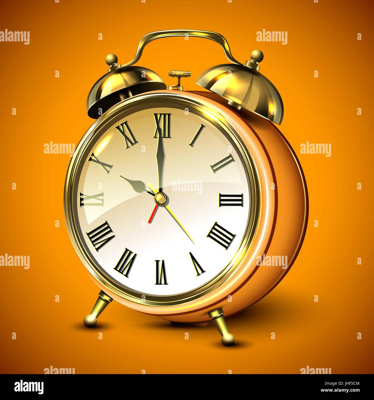 Orange retro style alarm clock Stock Vector Image & Art Alamy