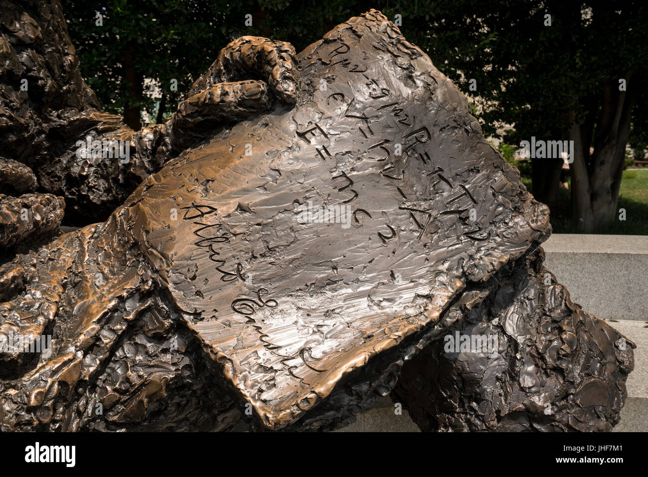 Detail of statue of Albert Einstein in Washington DC Stock Photo Alamy