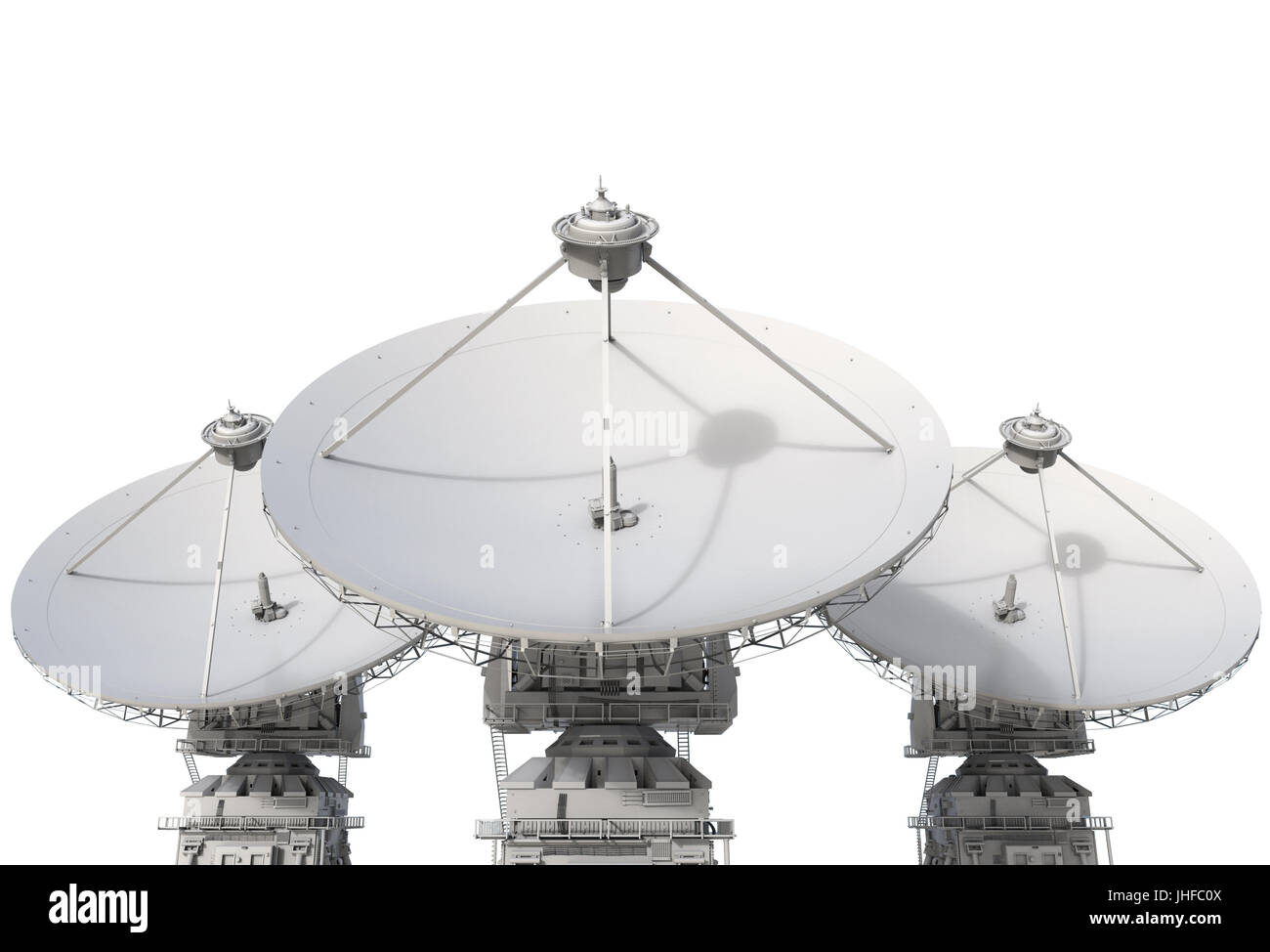 3d rendering satellite dish on white background Stock Photo - Alamy