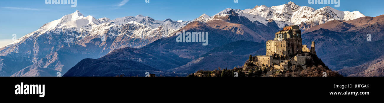 Italy Piedmont Sacra of Saint Michael Abbey - North West Alps, PIedmont, Italy Stock Photo