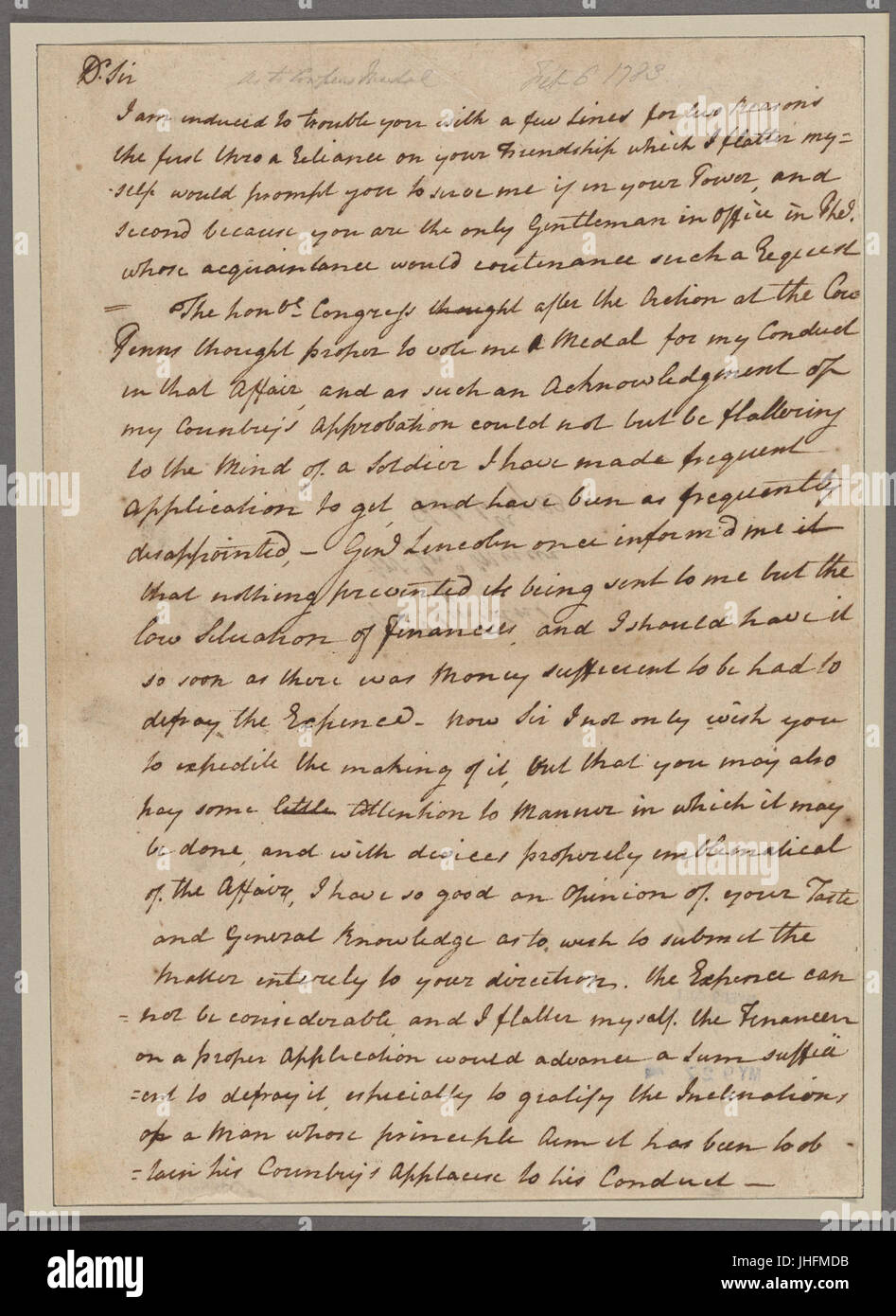 Morgan, Daniel. To General Lincoln and John Mercer (NYPL b11868620-5339702) Stock Photo
