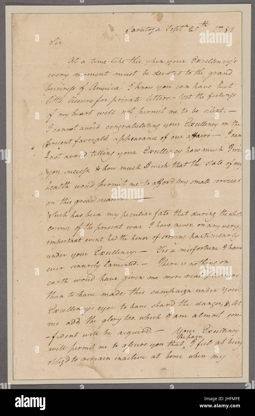 Morgan, Daniel. Saratoga. To General Washington (NYPL b11868620-5339773) Stock Photo