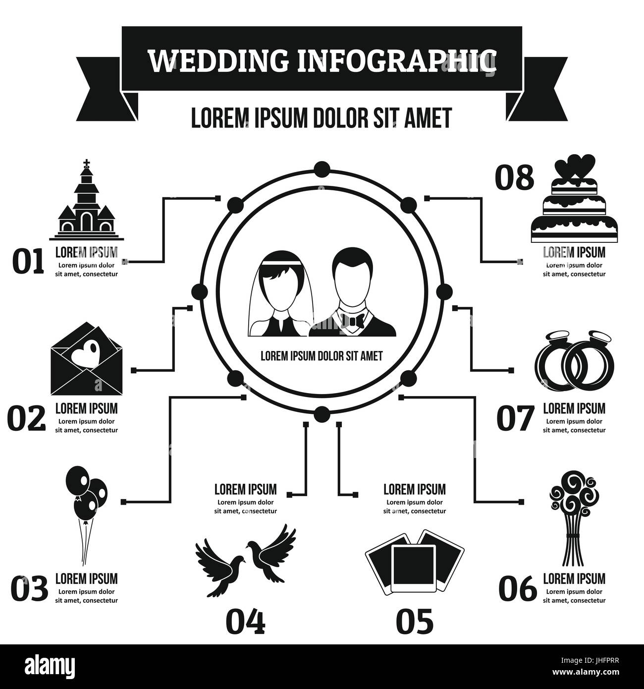 Wedding bouquet rings concept Stock Vector Images - Alamy