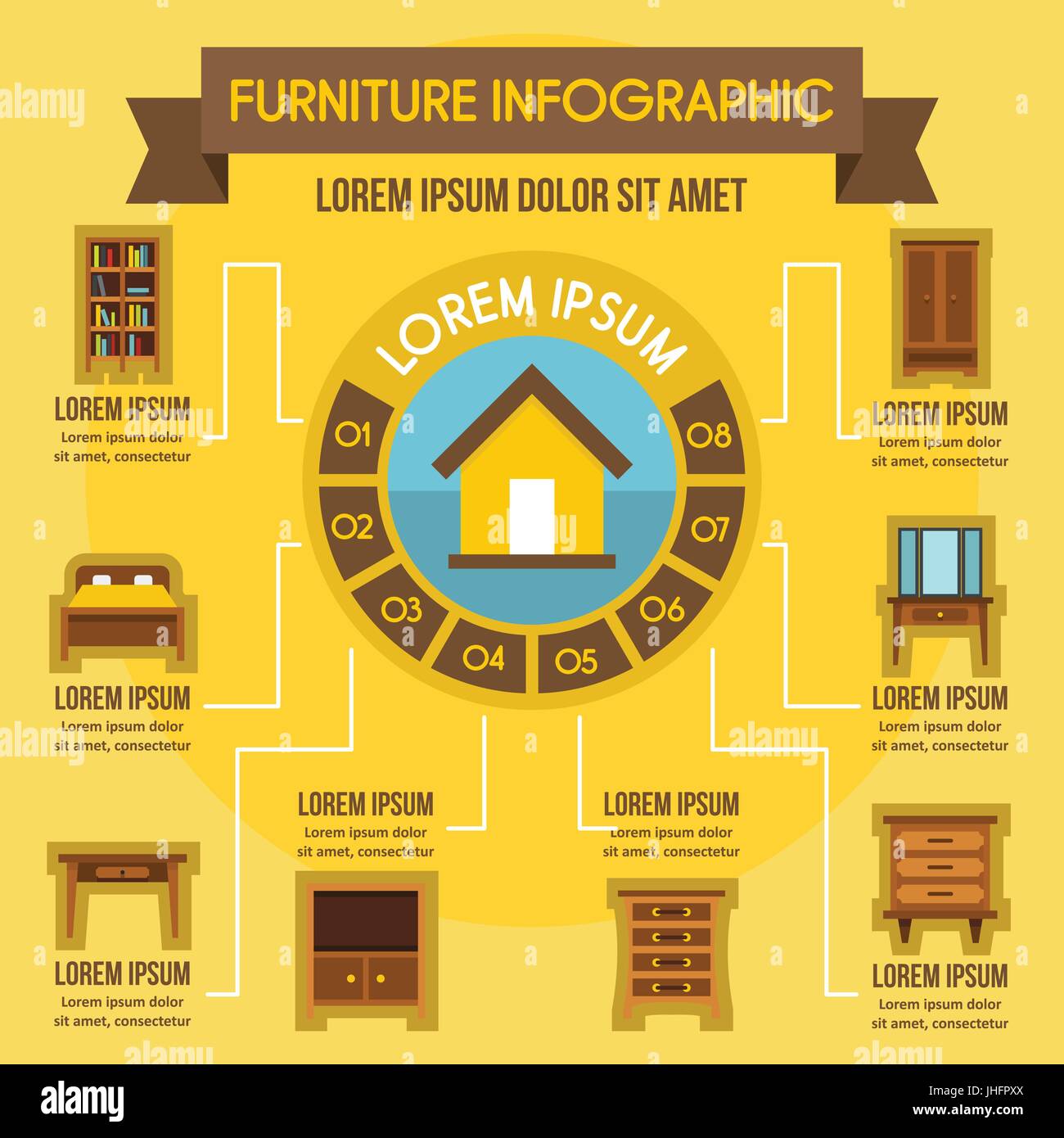 Furniture infographic concept, flat style Stock Vector Image & Art - Alamy