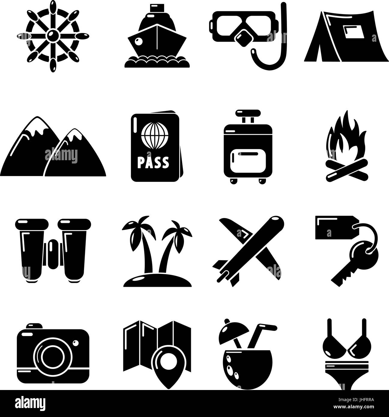 Travel summer icons set, simple style Stock Vector Image & Art - Alamy