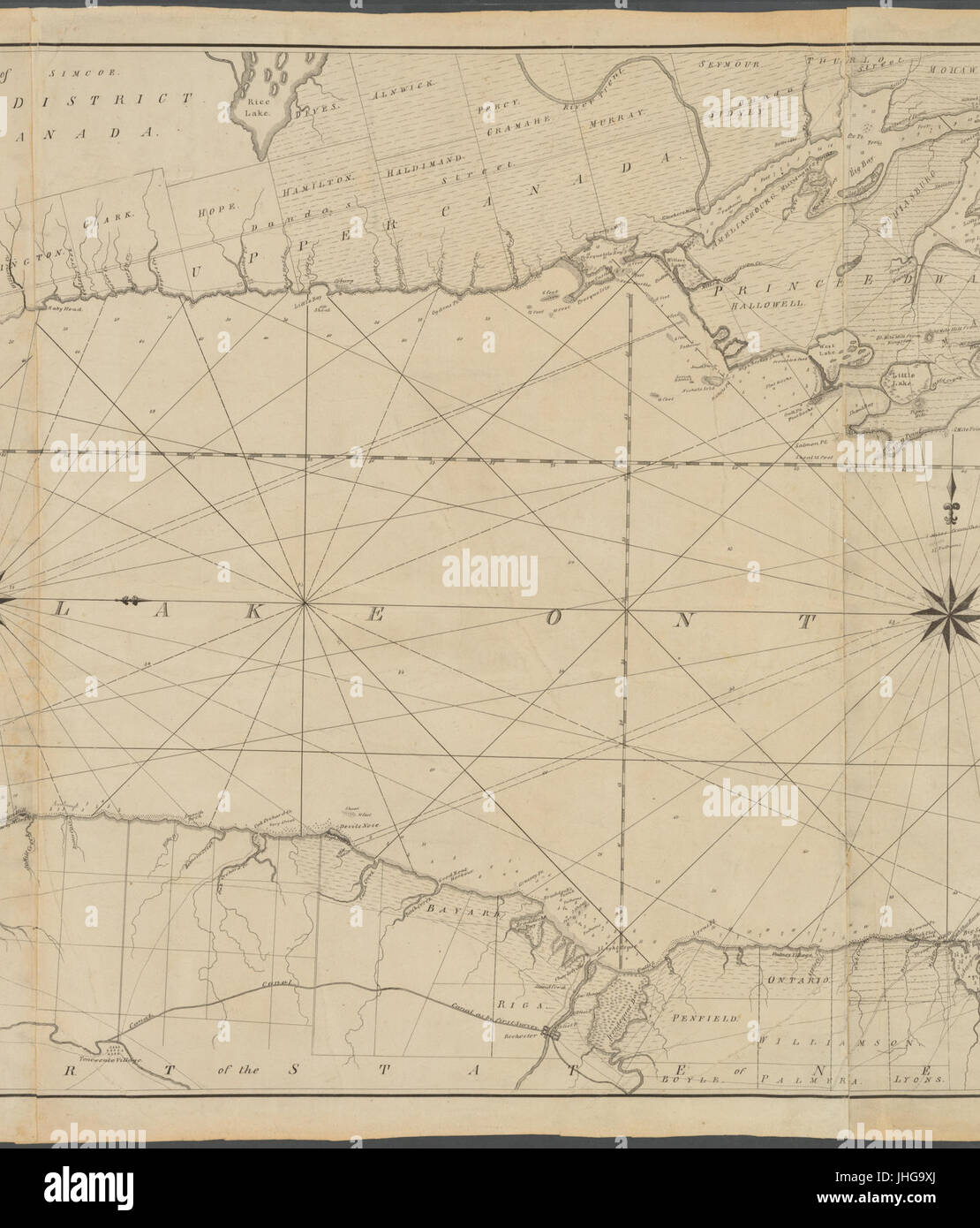 Chart of Lake Ontario (NYPL b195318785376741 Stock Photo Alamy