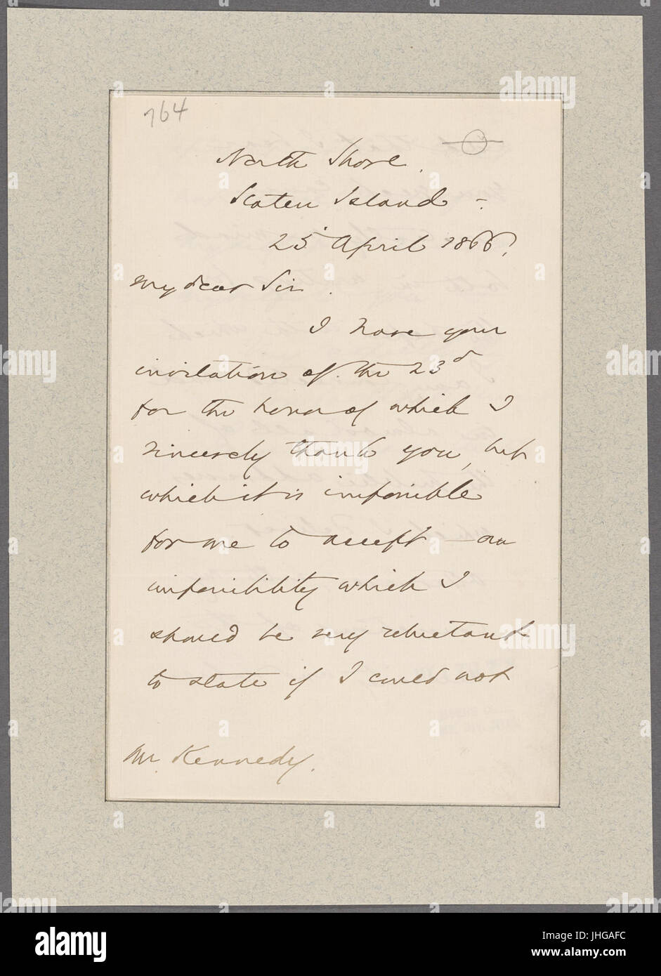 Curtis, George William. North Shore, Staten Island. To Mr. Kennedy (NYPL b11868620-5413453) Stock Photo
