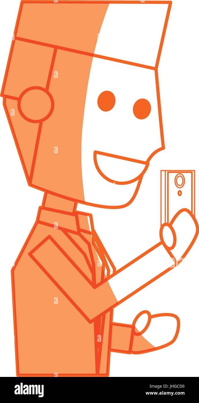 Young man with smartphone cartoon icon vector illustration graphic ...