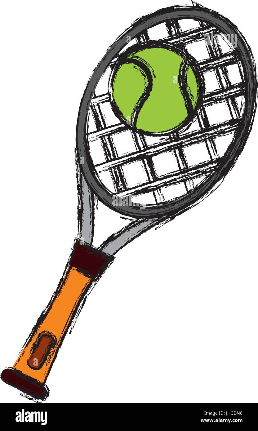 tennis racket and ball icon over white background vector illustration ...