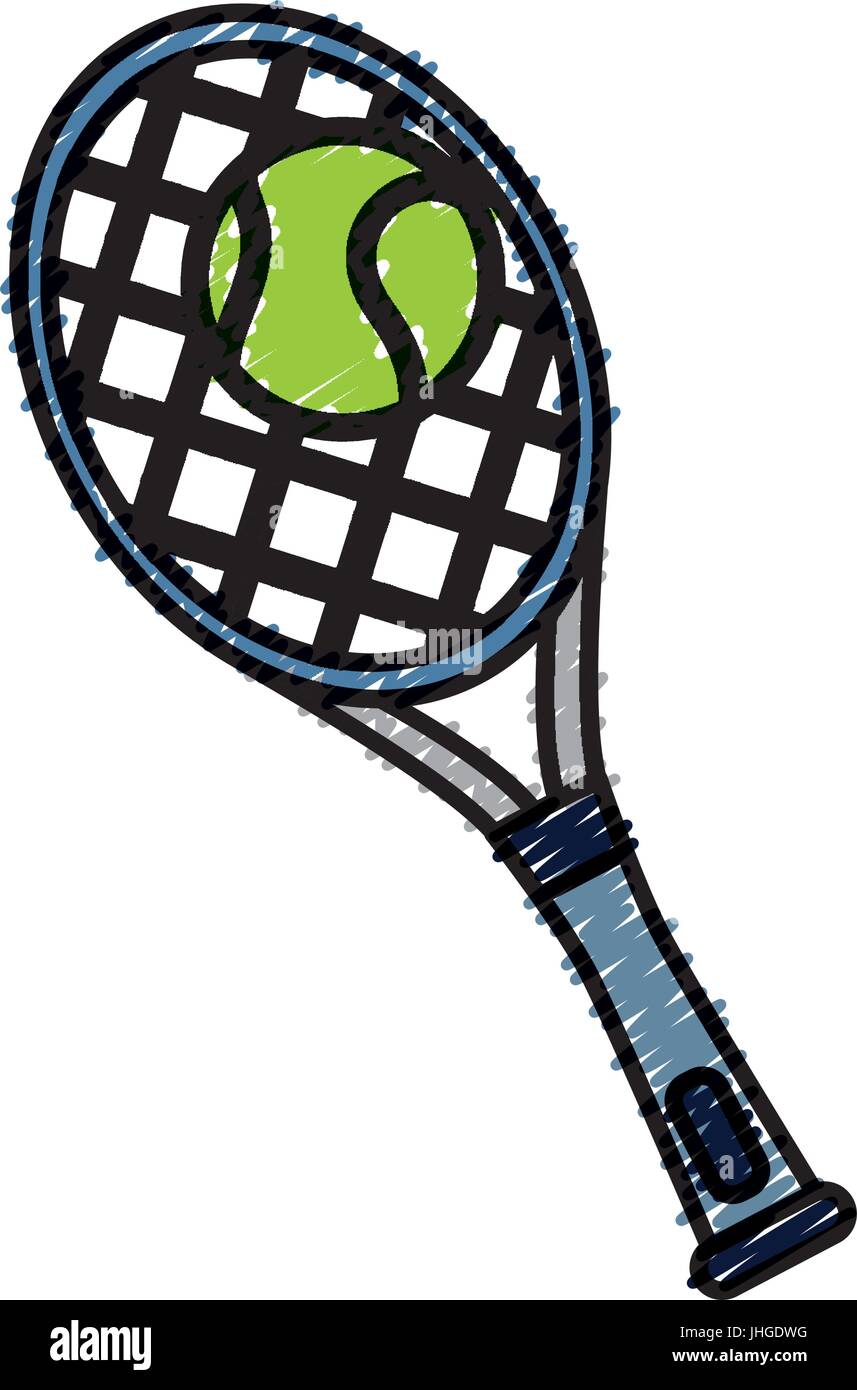 tennis racket and ball icon over white background vector illustration ...