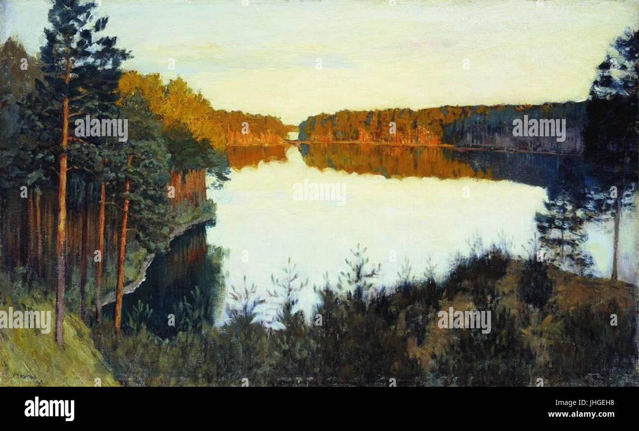 Tableau Toile Sur Cadre - Reproduction "Lac Rus" D'Isaac Levitan - Style Réalisme - Prêt à Accrocher
