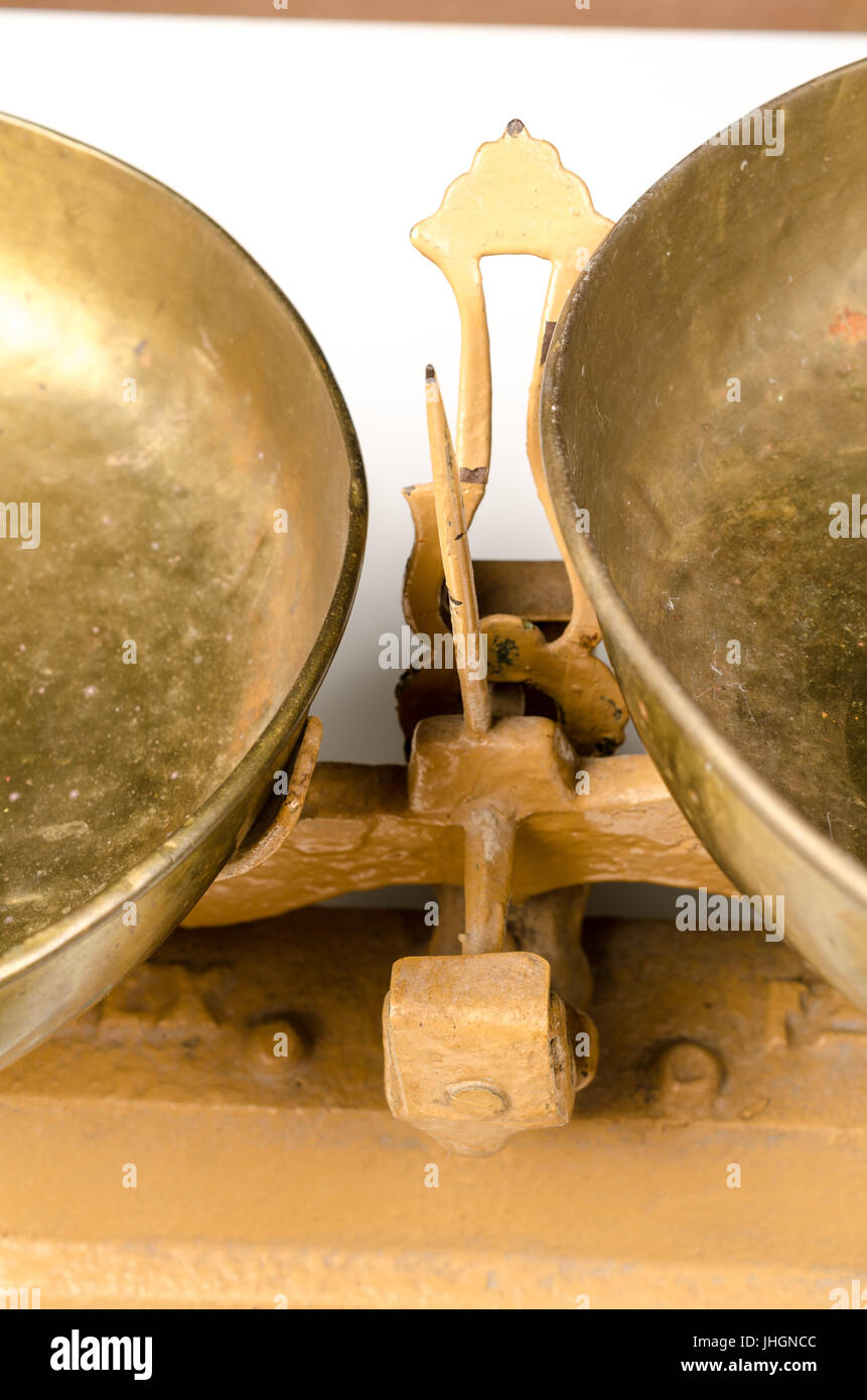 Detail take of the needle of a vintage scales Stock Photo Alamy
