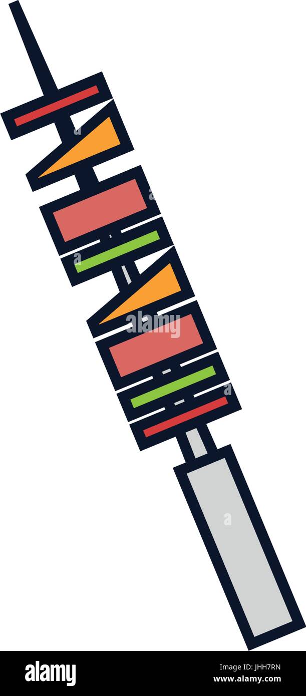 skewer of meat and vegetables Stock Vector Image & Art - Alamy