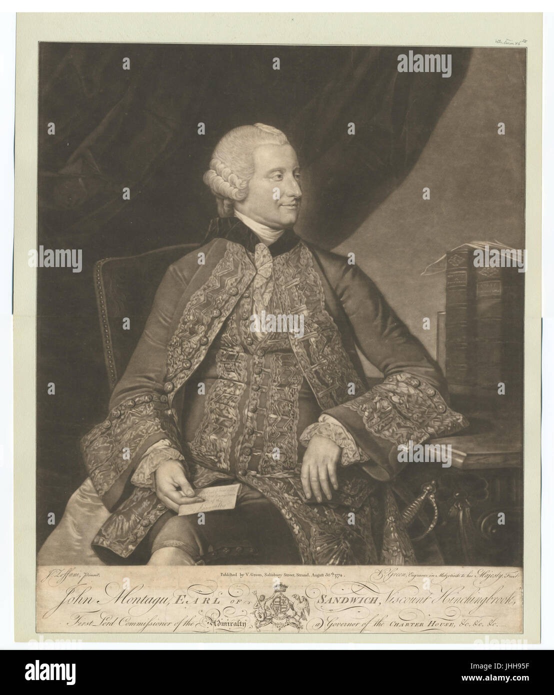 John Montagu, Earl of Sandwich, Viscount Hinchingbrook (NYPL b12349145-421758) Stock Photo