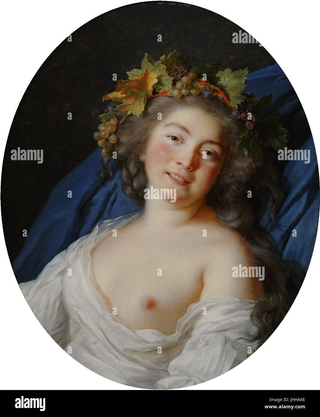 Bacchante (Sophie de Tott) by E.Vigee-Lebrun (1785, Sterling and Francine Clark Art Institute) Stock Photo