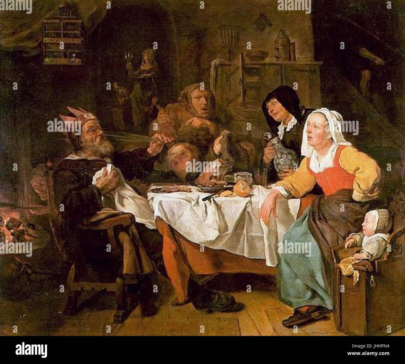 Gabriel Metsu - Twelfth Night Feast Stock Photo - Alamy