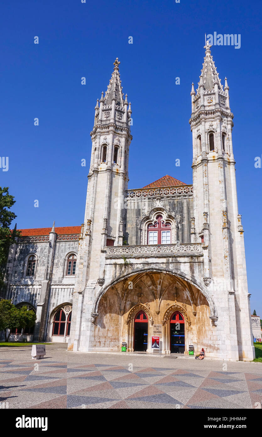 The towers of the Maritime Museum in Lisbon Belem - LISBON, PORTUGAL 2017 - LISBON, PORTUGAL 2017 Stock Photo