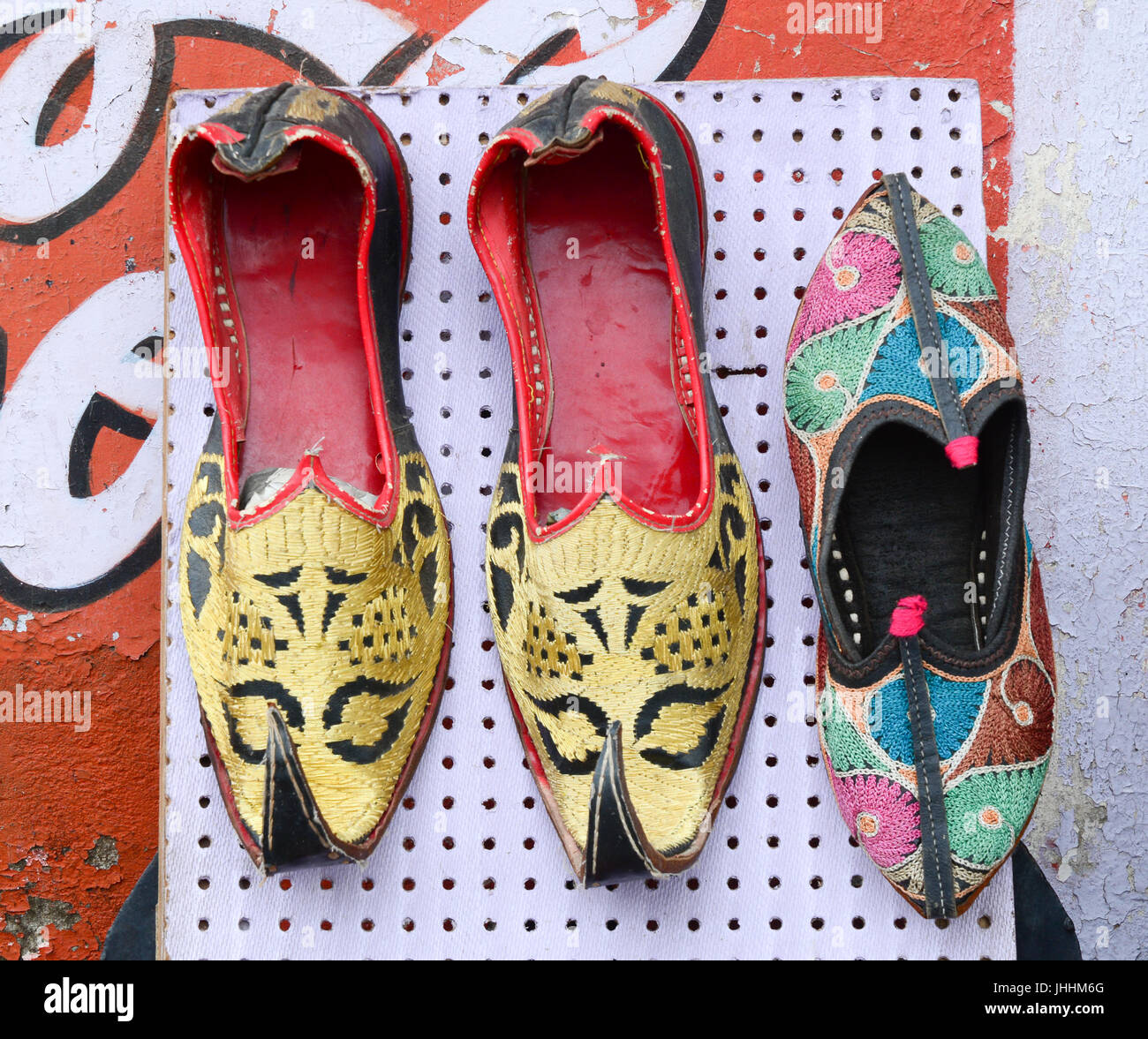 Leather shoes jaisalmer rajasthan india hires stock photography and