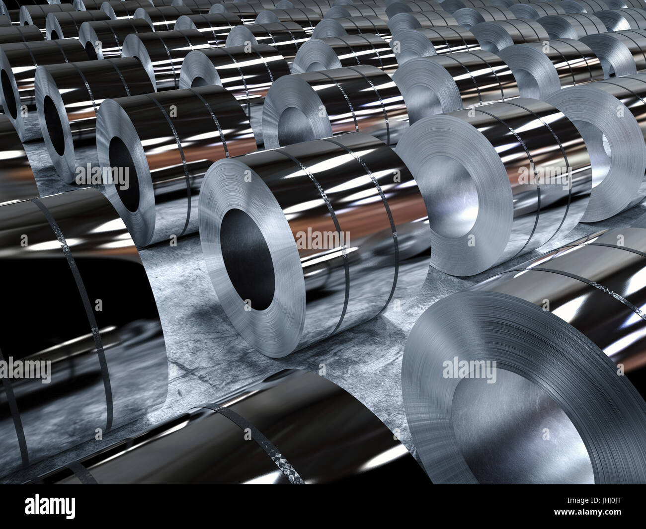 3d rendering roll of steel sheet in factory Stock Photo - Alamy