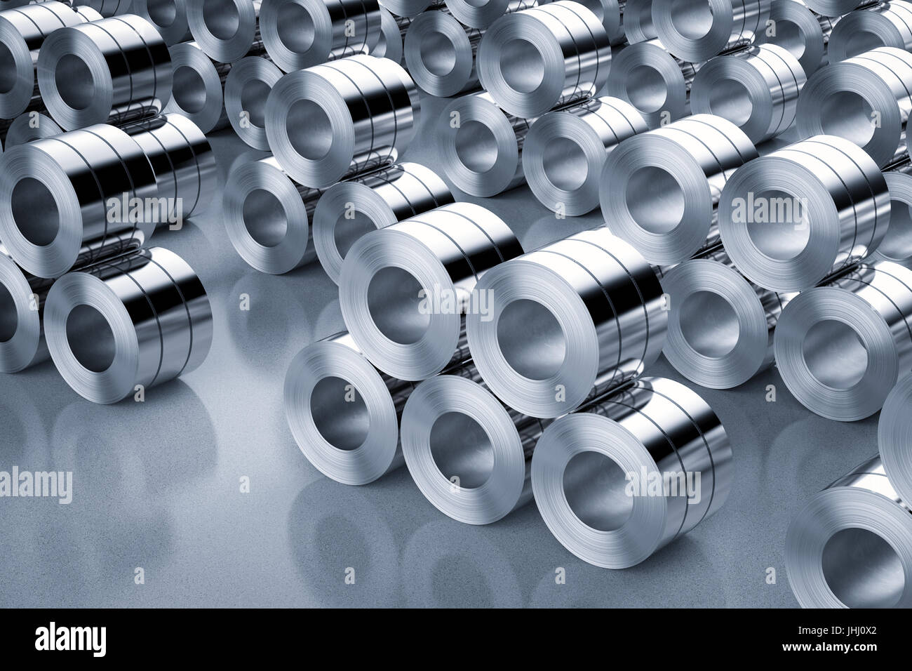 3d rendering heap of roll of steel sheets in factory Stock Photo - Alamy