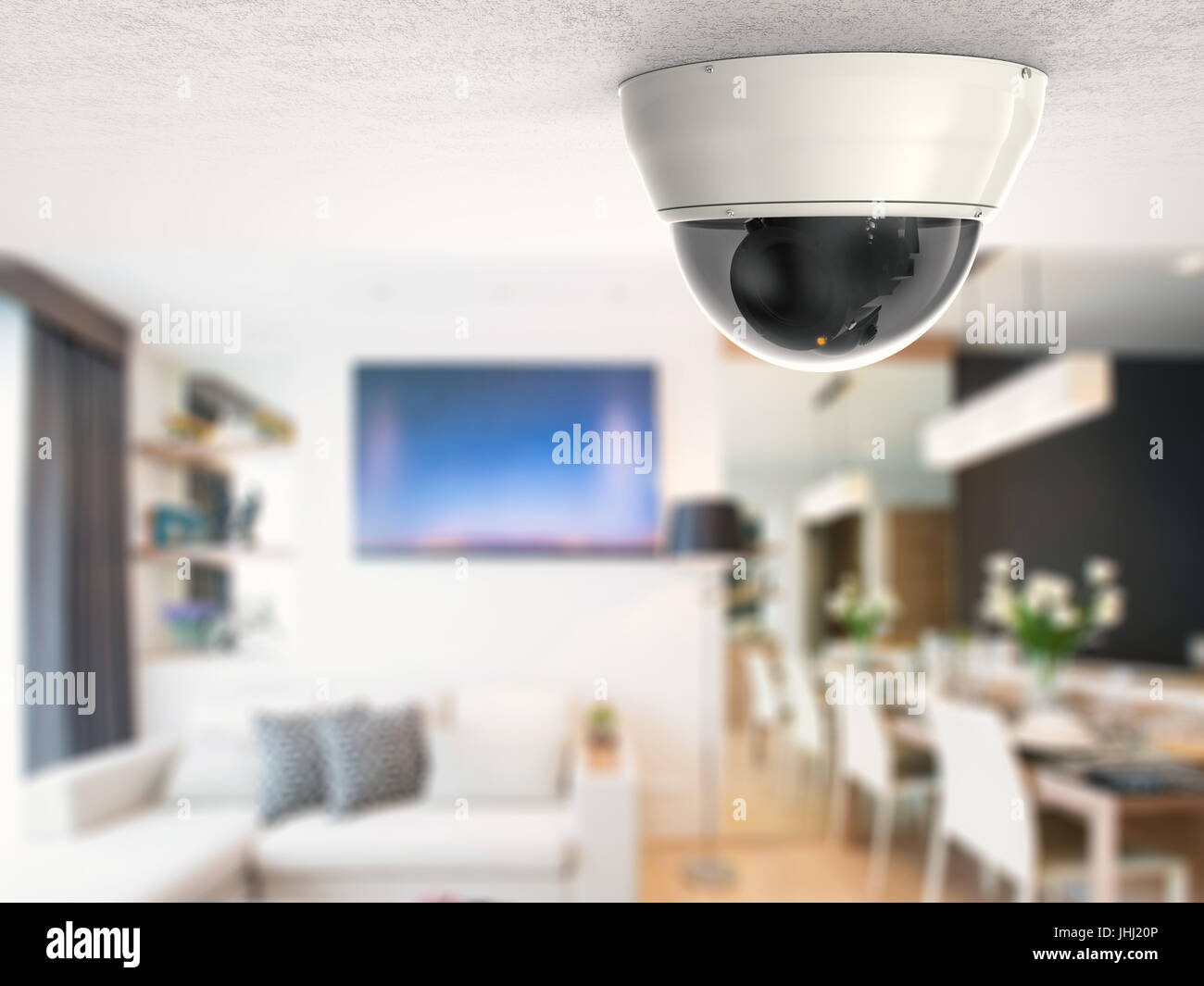 security camera in living room