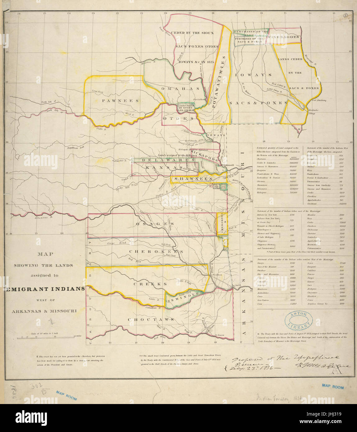 Map showing the lands assigned to emigrant Indians west of Arkansas