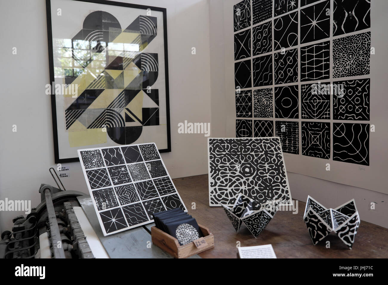 Artists printing studio and artwork on the E17 Walthamstow Art Trail in