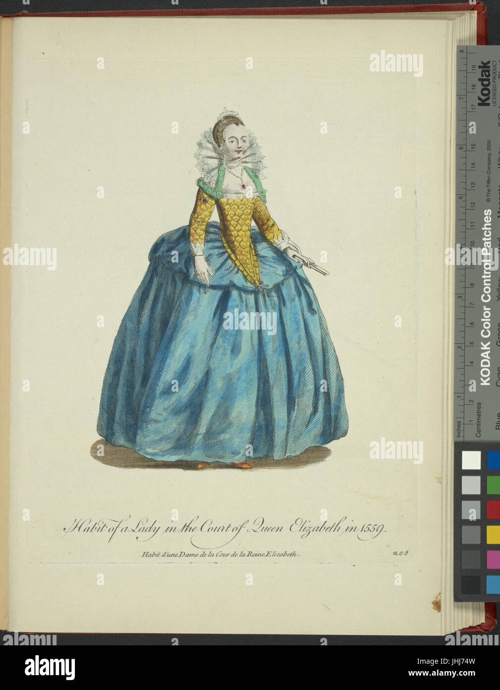 Habit of a lady in the court of Queen Elizabeth in 1559. Habit d'une