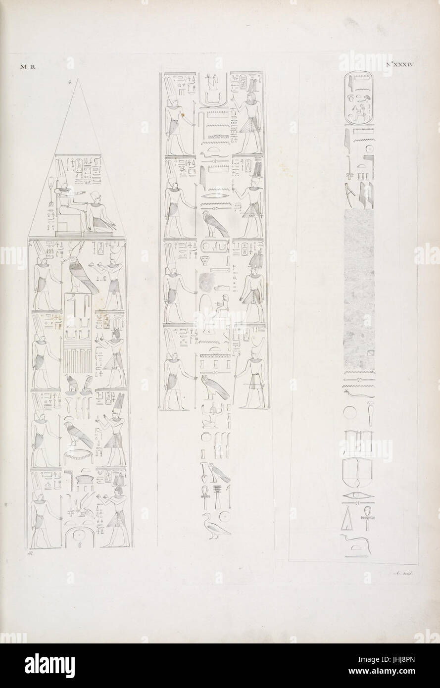 Altre due facce del grande obelisco di Karnac (Karnak), della regina Amense (Hatshepsut) (NYPL b14291206-425695) Stock Photo