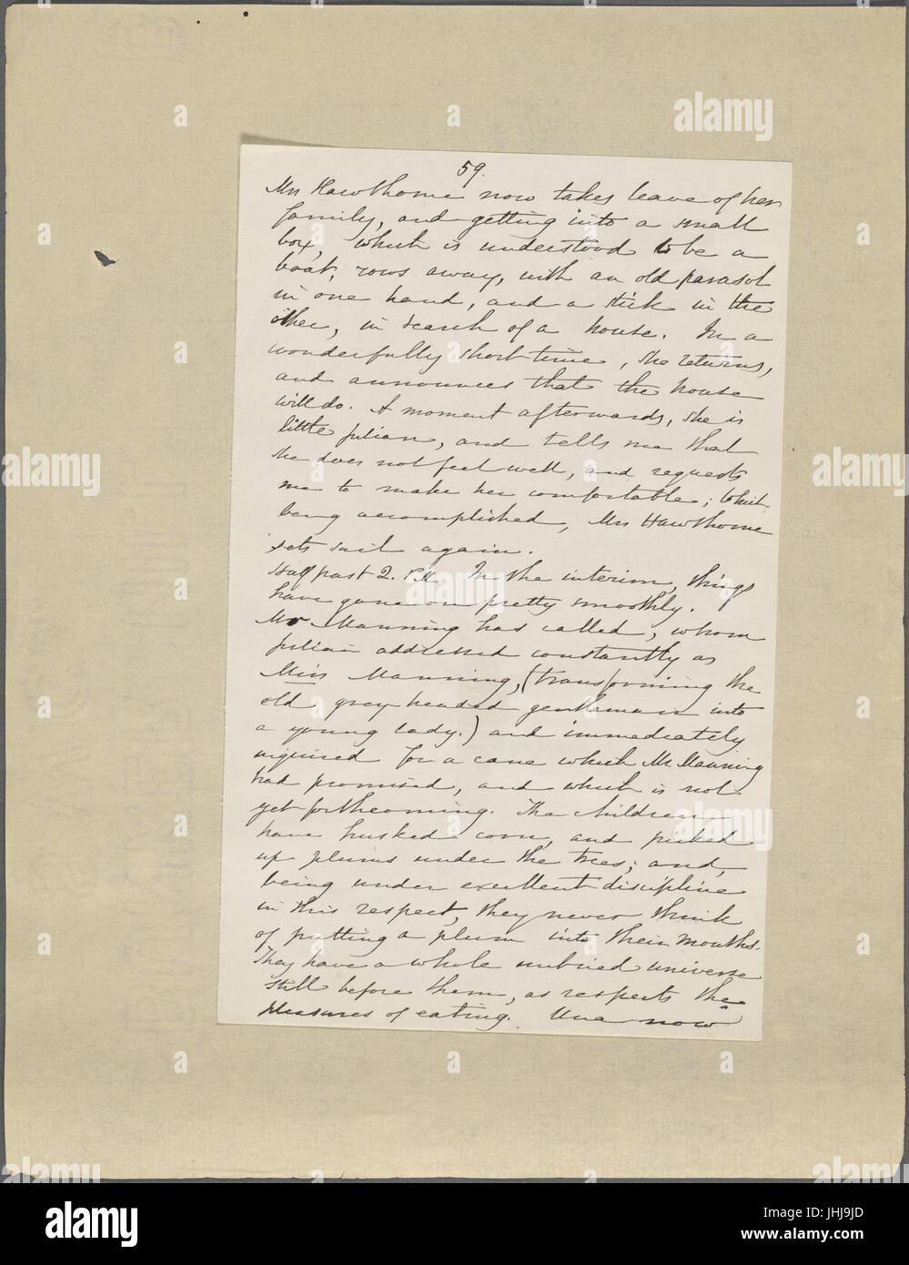 Journal of his children's activities. Copy, mostly in Sophia Hawthorne's hand, some parts in Una Hawthorne's hand. Mar. 19, 1848 - Feb. 8, 1850(-) (NYPL b15823745-5050400) Stock Photo