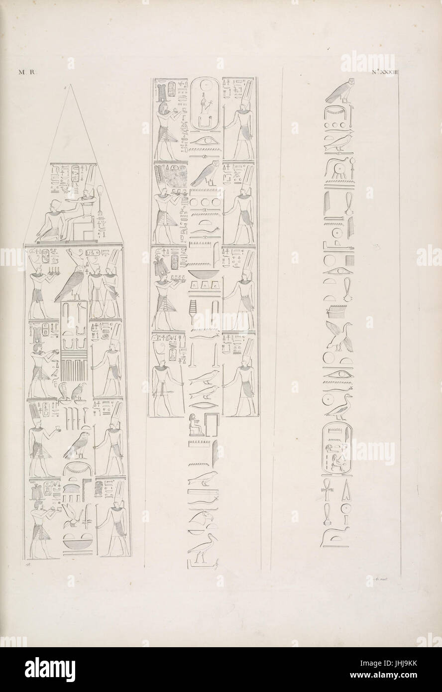 Altre due facce del grande obelisco di Karnac (Karnak), della regina Amense (Hatshepsut) (NYPL b14291206-425694) Stock Photo