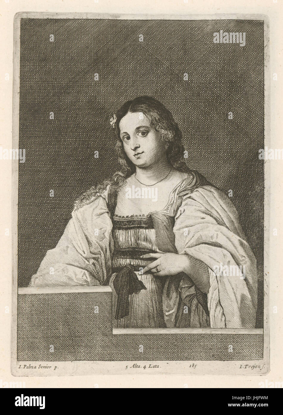 Jan van Troyen after Palma il Vecchio - Portrait of Lady SVK-SNG.G 11965-186 Stock Photo