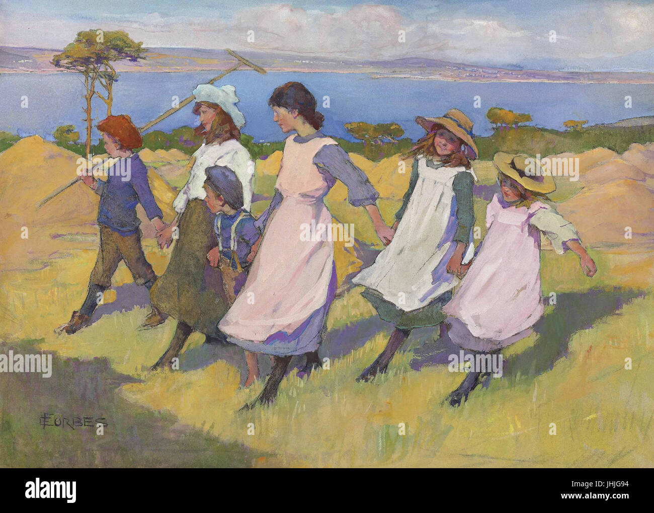 Elizabeth Adela Forbes Here we are gathering nuts in May Stock Photo Alamy