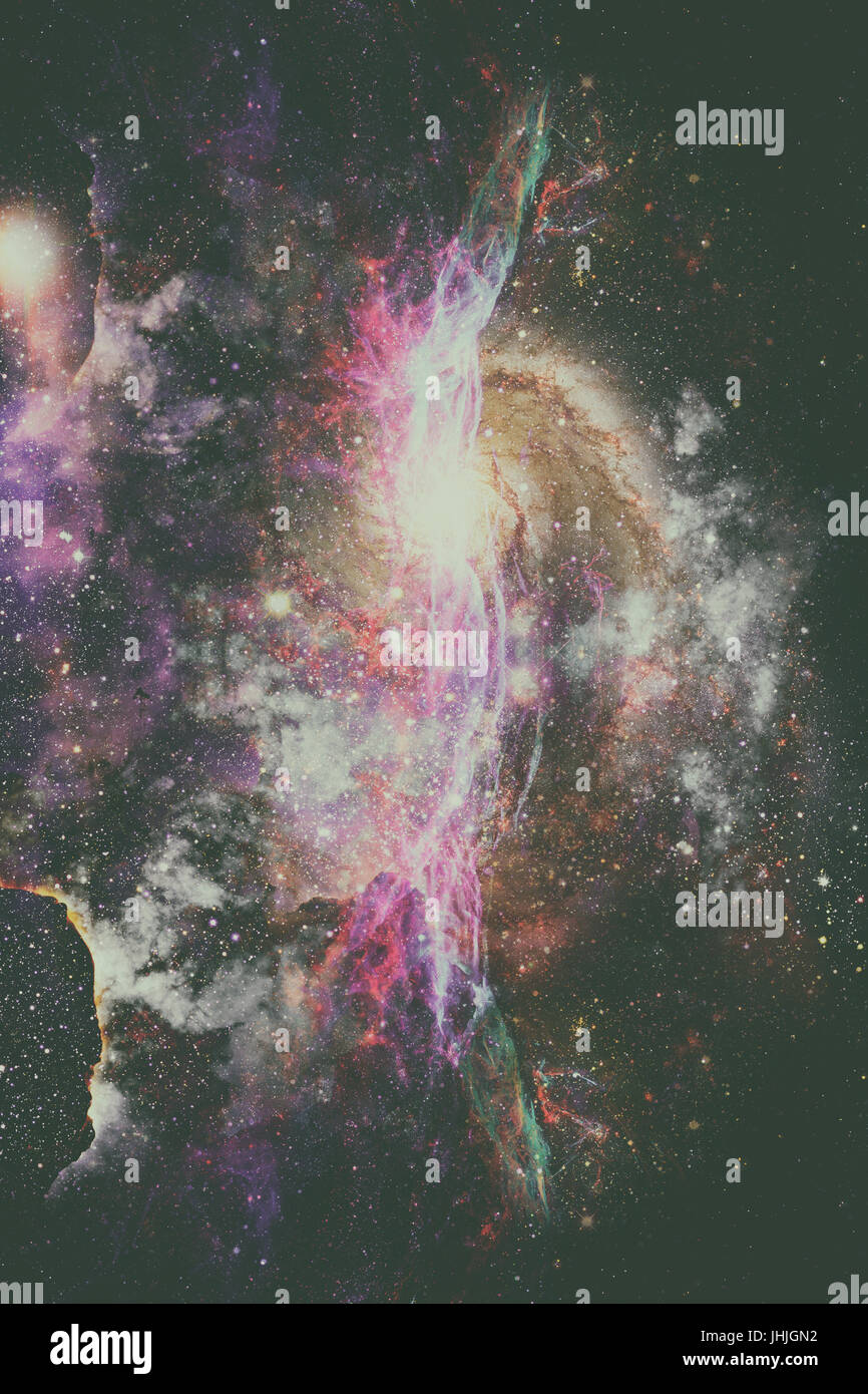 Starry deep outer space - nebula and galaxy Stock Photo - Alamy