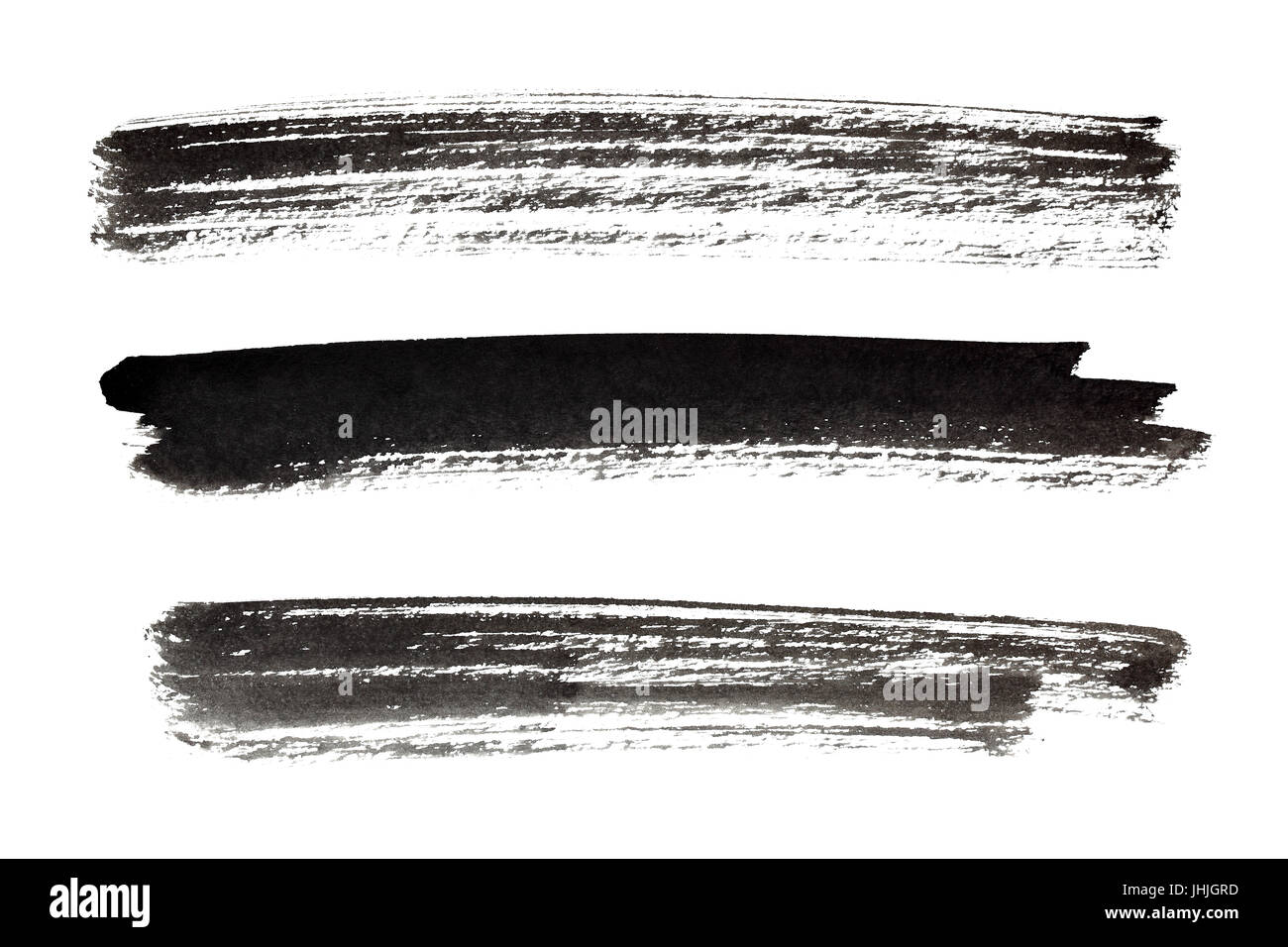 Strokes of black paint isolated on the white background Stock Photo - Alamy
