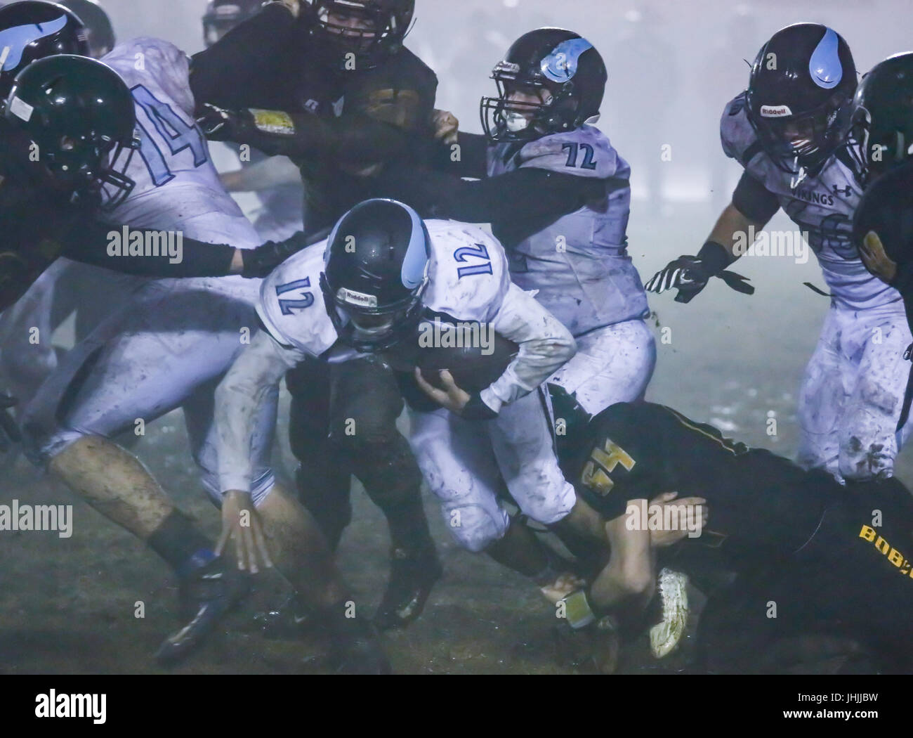 Football action with Pleasant Valley vs. Paradise High School at