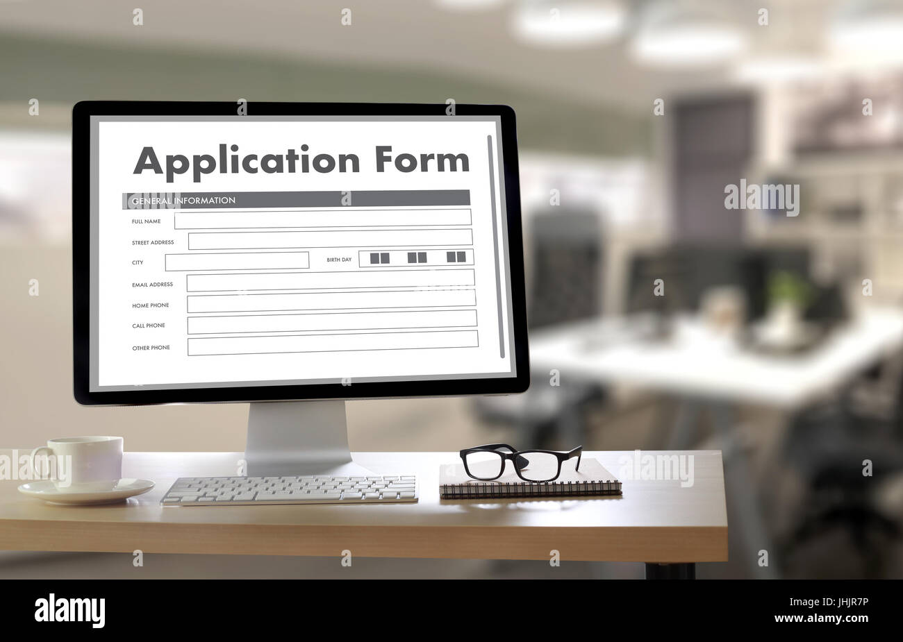 business man working on laptop computer use Online Web Job Application ...