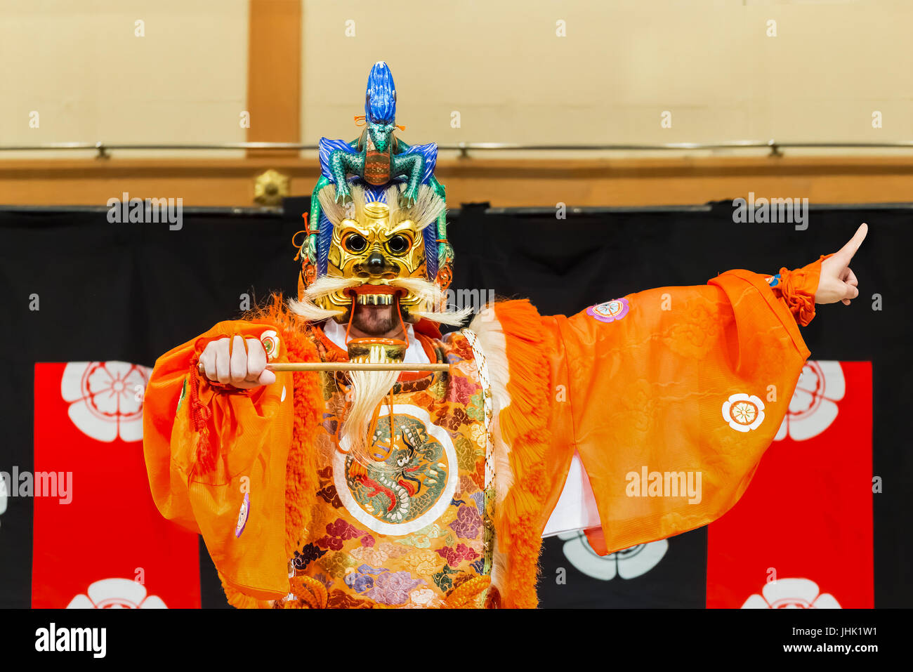 KYOTO, JAPAN - NOVEMBER 18: Gagaku in Kyoto, Japan on November 18, 2013. Introduced to Japan in the 8th cenury during T'ang dynasty, now performed at  Stock Photo