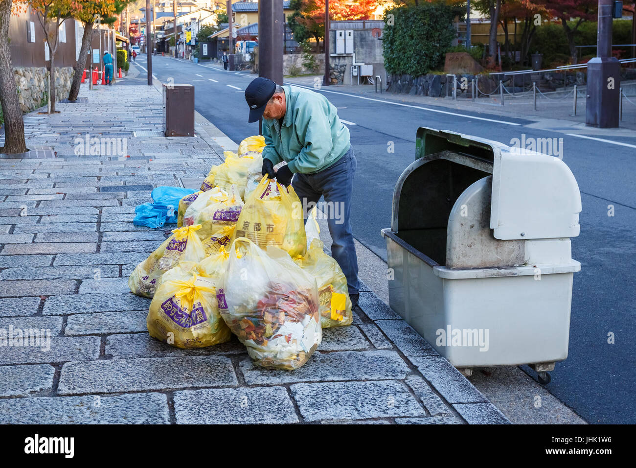 KYOTO, JAPAN NOVEMBER 19 Garbage Management in Kyoto, Japan on November 19, 2013. Every