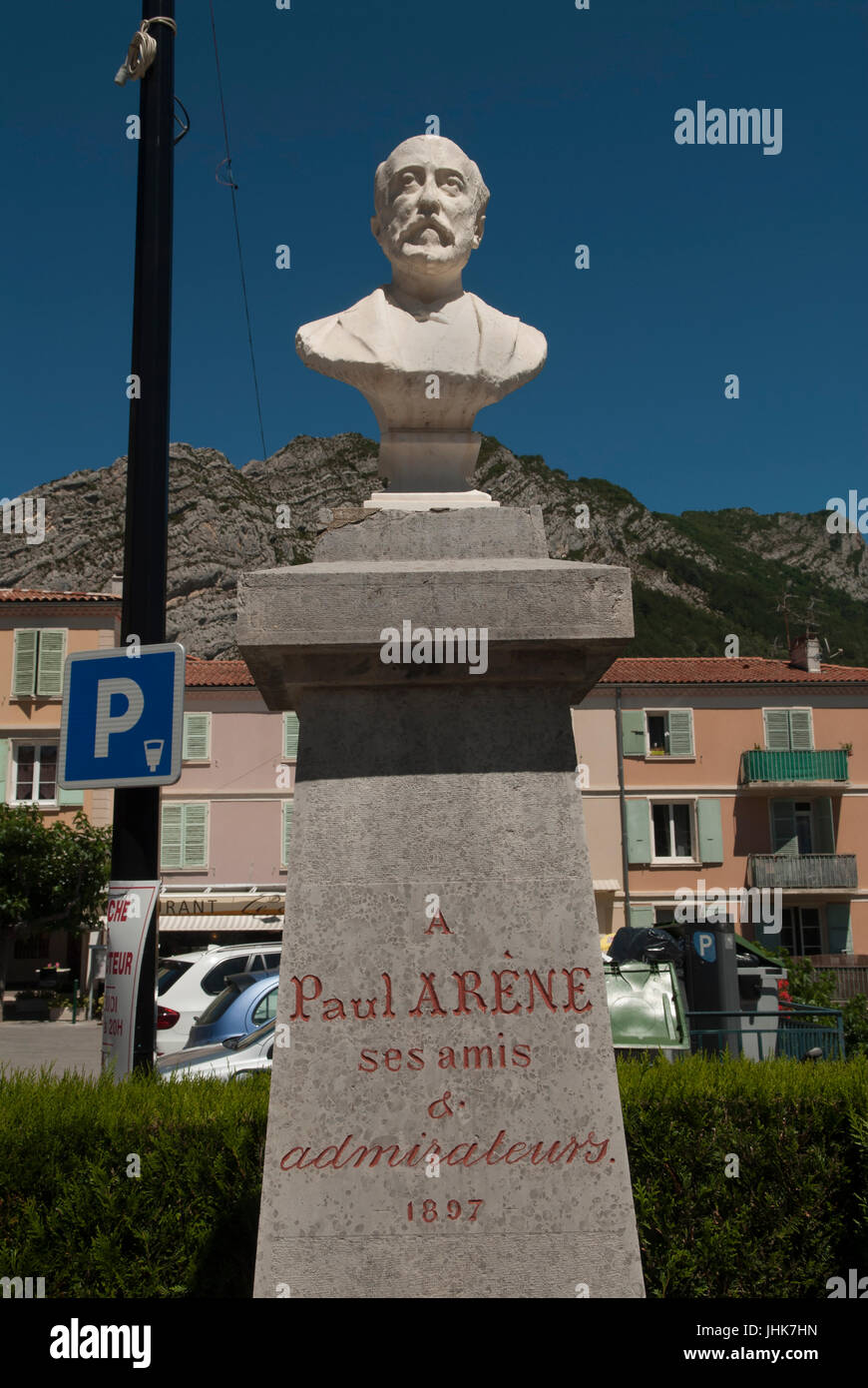 Paul Arene. Sisteron France statue French writer Poet France 2017 HOMER SYKES Stock Photo