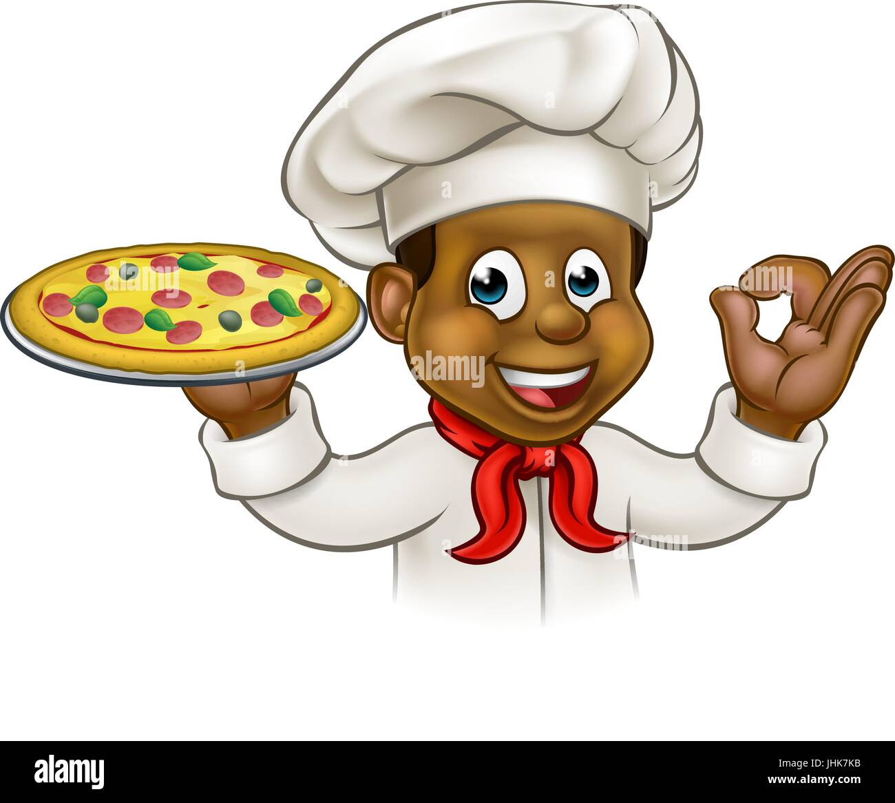 Cartoon Black Pizza Chef Stock Vector Image & Art Alamy
